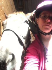 TERRIBLE lighting! But lesson learned: selfies are so much easier when the horse is taller than you.